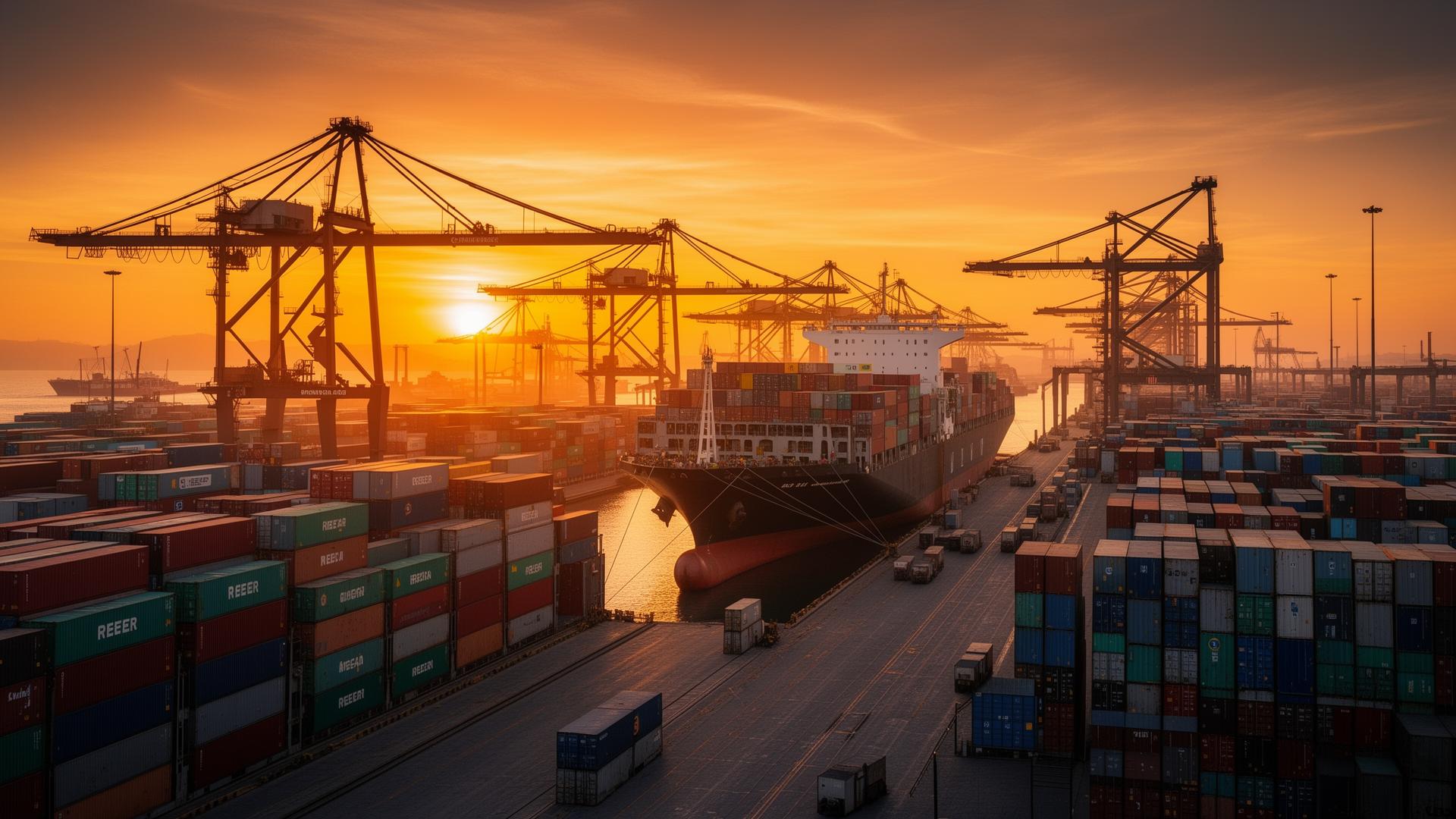 Brazil Prime Foods Export cargo ship at port